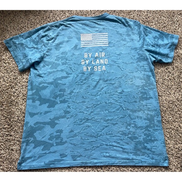 Under Armour Project Rock Freedom T Shirt Mens XXL Blue Sort Sleeve - Picture 6 of 9